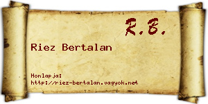 Riez Bertalan névjegykártya