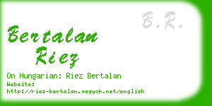 bertalan riez business card